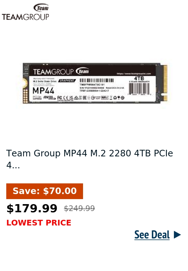 Team Group MP44 M.2 2280 4TB PCIe 4...