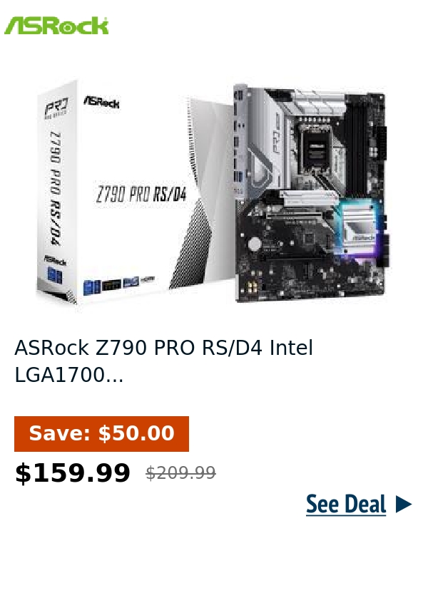 ASRock Z790 PRO RS/D4 Intel LGA1700...