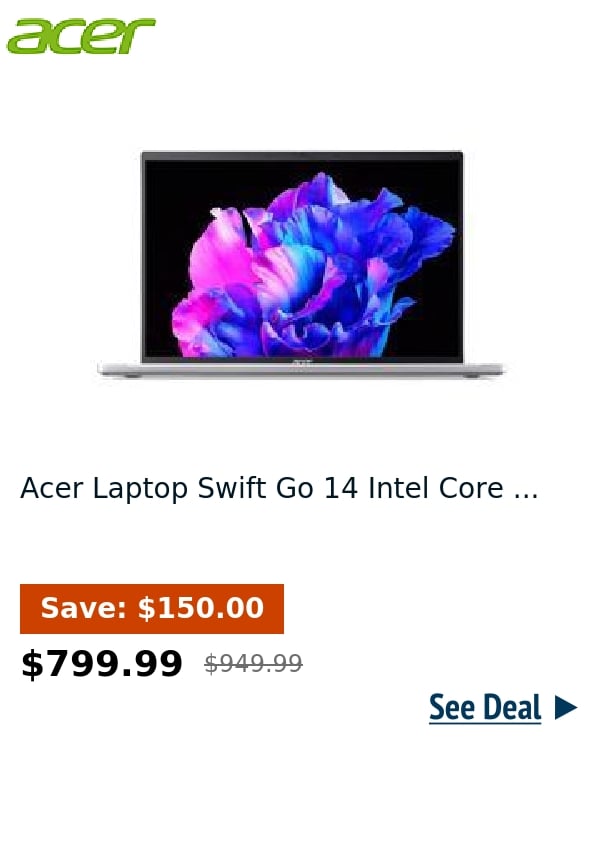 Acer Laptop Swift Go 14 Intel Core ...