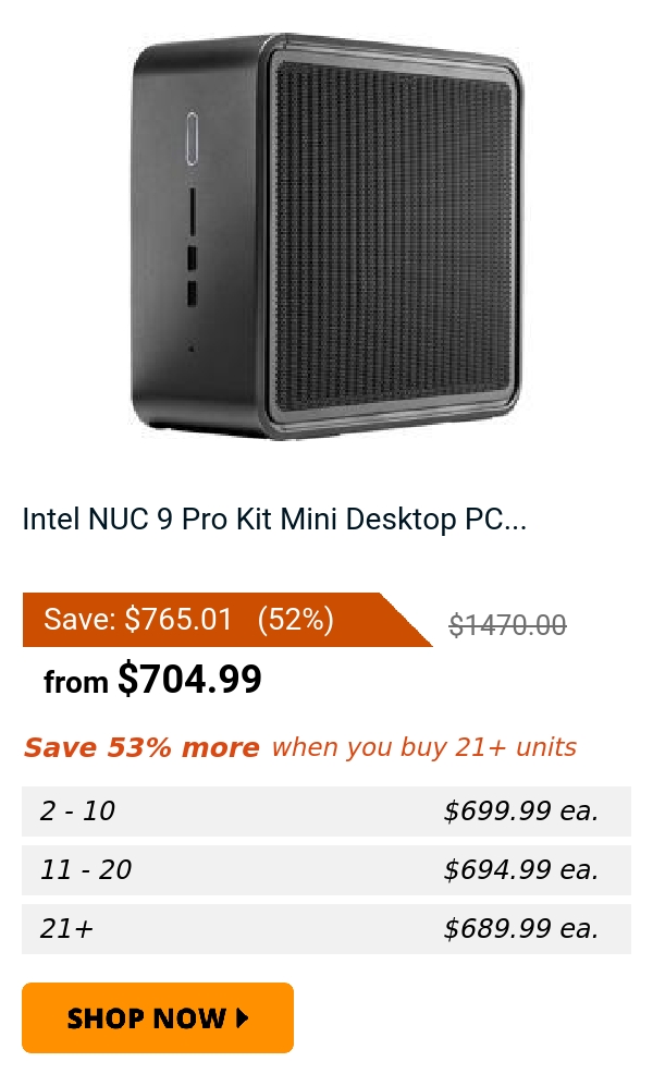 Intel NUC 9 Pro Kit Mini Desktop PC...