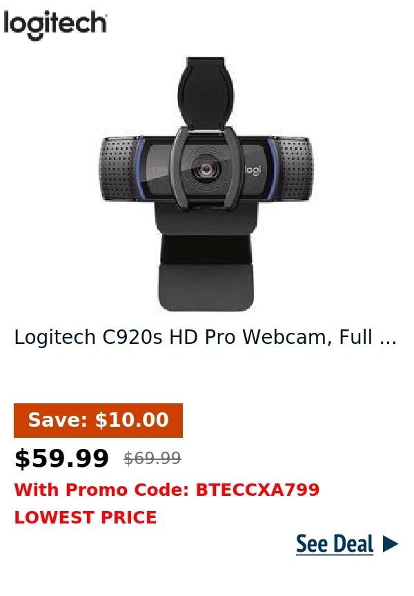 Logitech C920s HD Pro Webcam, Full ...