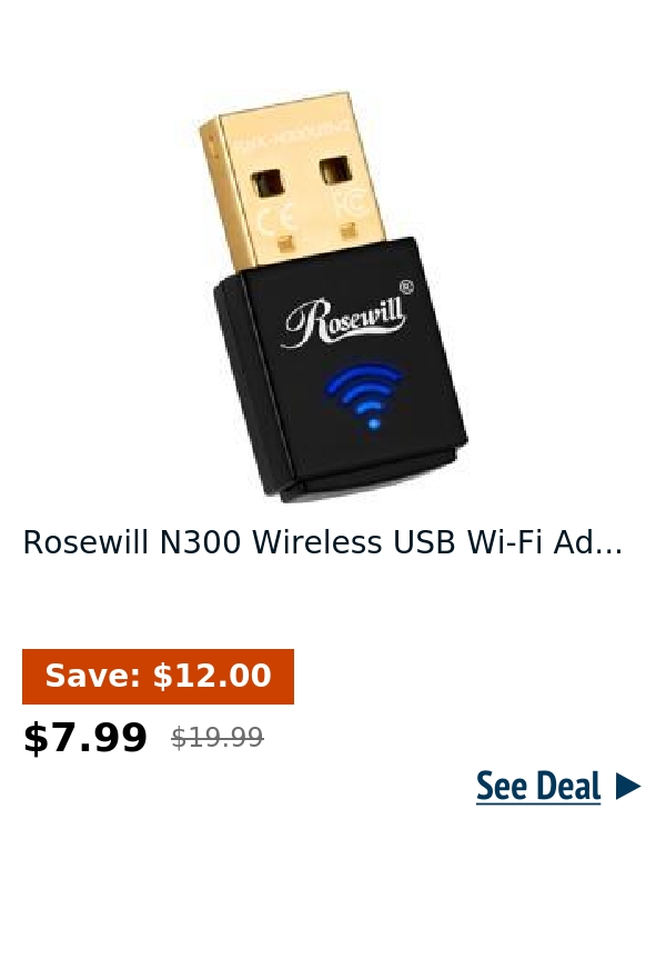 Rosewill N300 Wireless USB Wi-Fi Ad...