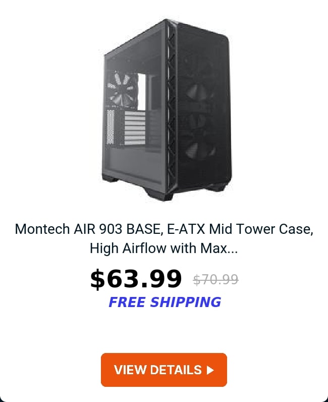 Montech AIR 903 BASE, E-ATX Mid Tower Case, High Airflow with Max...