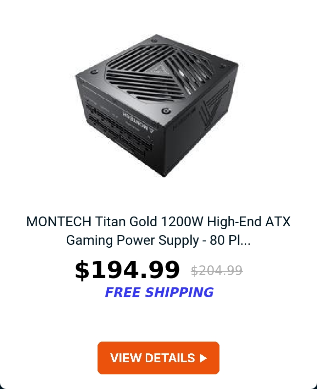 MONTECH Titan Gold 1200W High-End ATX Gaming Power Supply - 80 Pl...