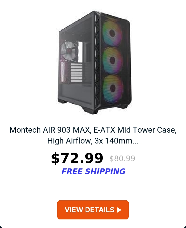 Montech AIR 903 MAX, E-ATX Mid Tower Case, High Airflow, 3x 140mm...