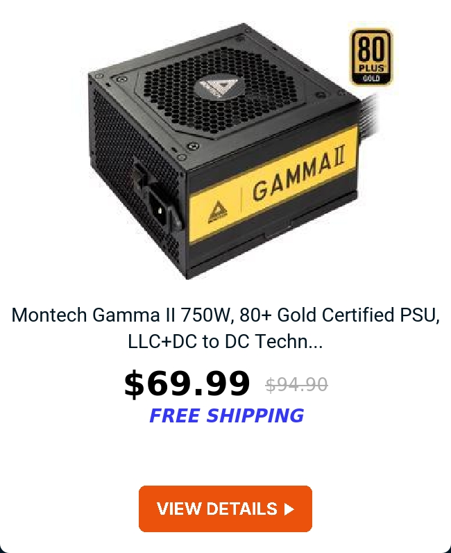 Montech Gamma II 750W, 80+ Gold Certified PSU, LLC+DC to DC Techn...