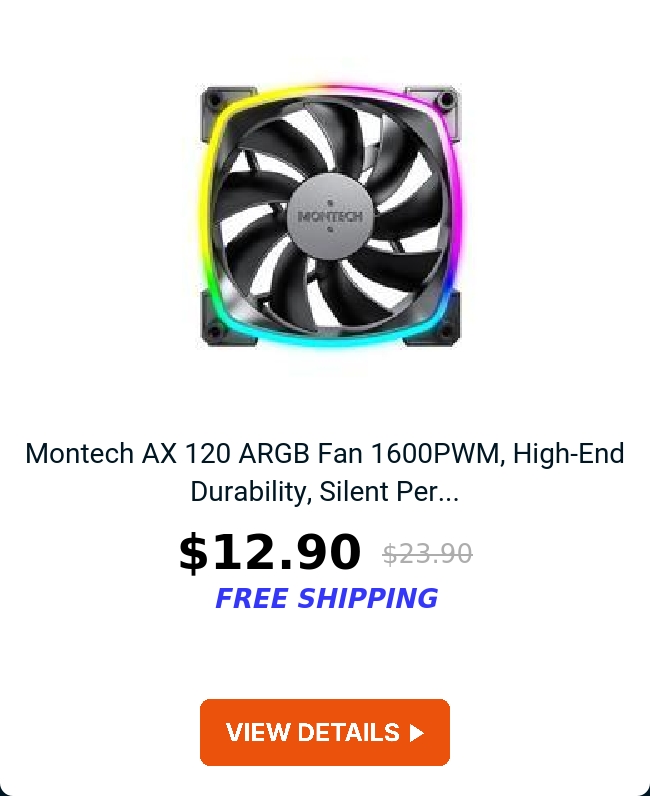 Montech AX 120 ARGB Fan  1600PWM, High-End Durability, Silent Per...