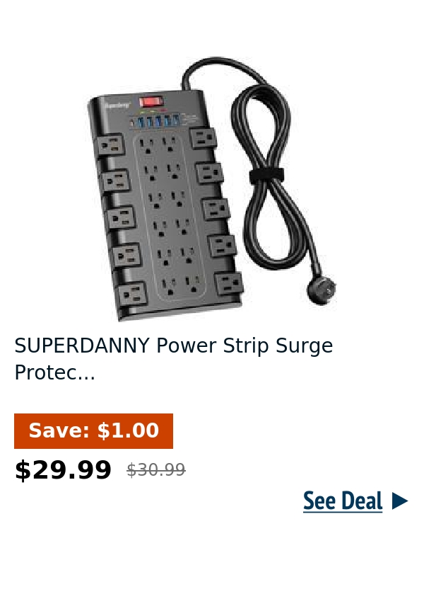 SUPERDANNY Power Strip Surge Protec...