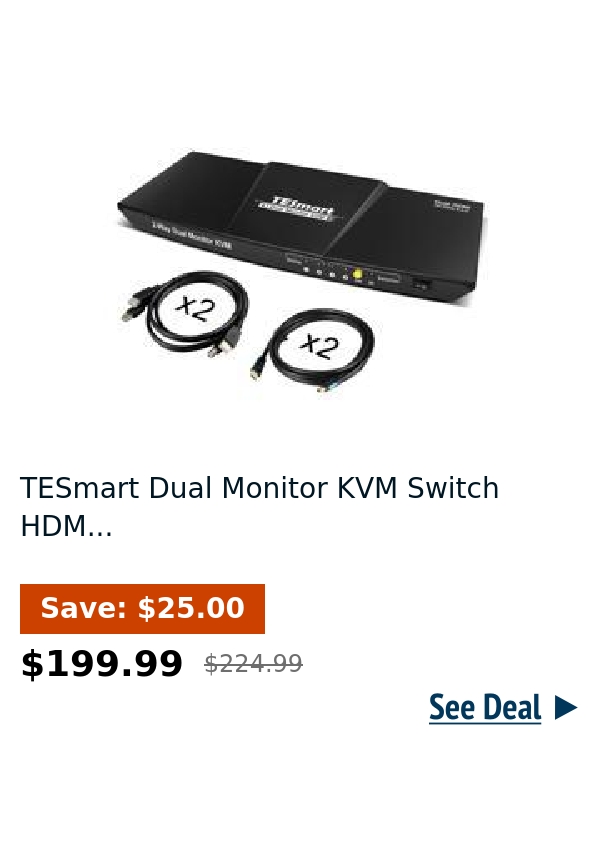 TESmart Dual Monitor KVM Switch HDM...