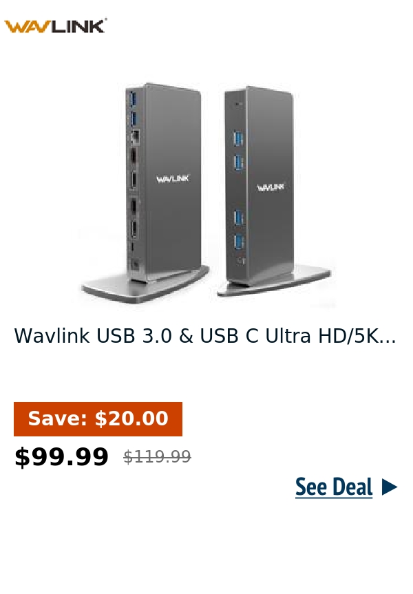 Wavlink USB 3.0 & USB C Ultra HD/5K...