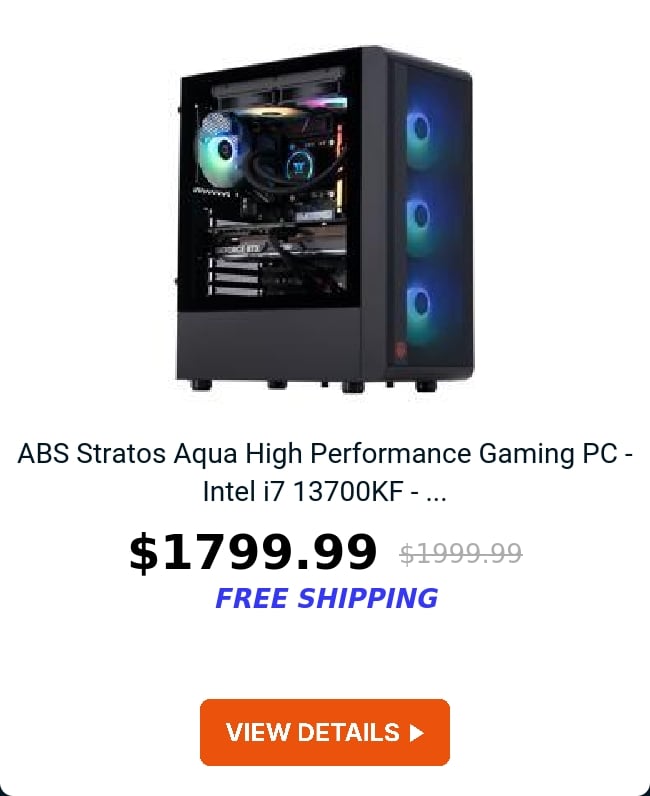 ABS Stratos Aqua High Performance Gaming PC - Intel i7 13700KF - ...