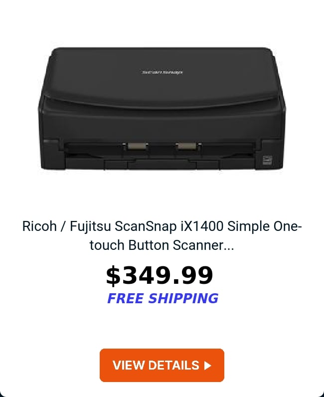 Ricoh / Fujitsu ScanSnap iX1400 Simple One-touch Button Scanner...