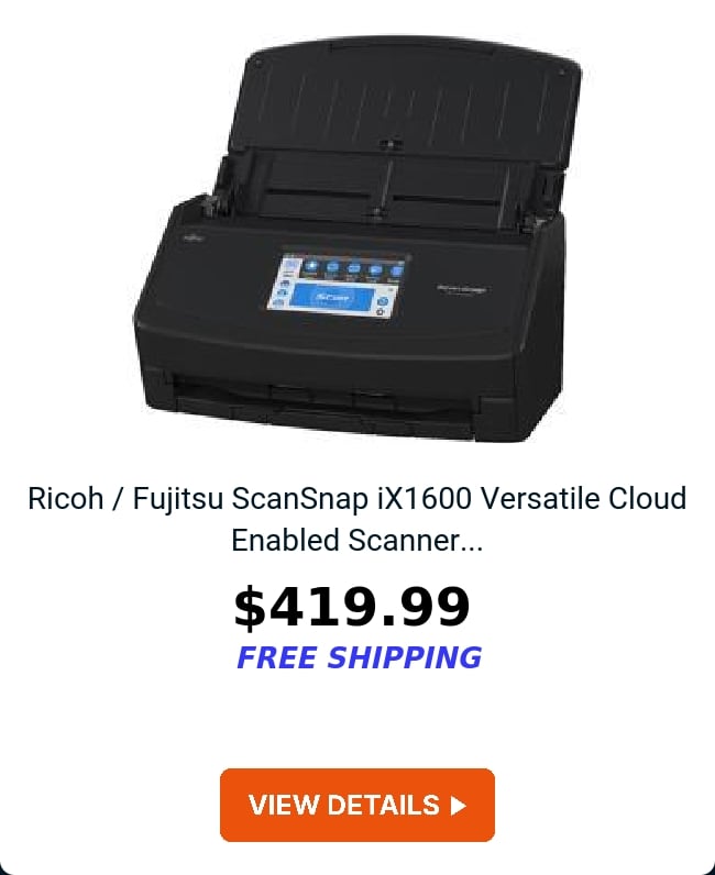 Ricoh / Fujitsu ScanSnap iX1600 Versatile Cloud Enabled Scanner...