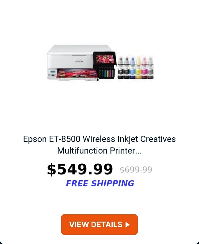 Epson ET-8500 Wireless Inkjet Creatives Multifunction Printer...