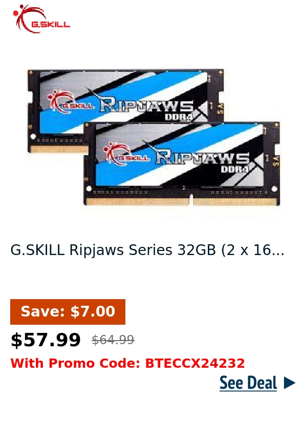 G.SKILL Ripjaws Series 32GB (2 x 16...