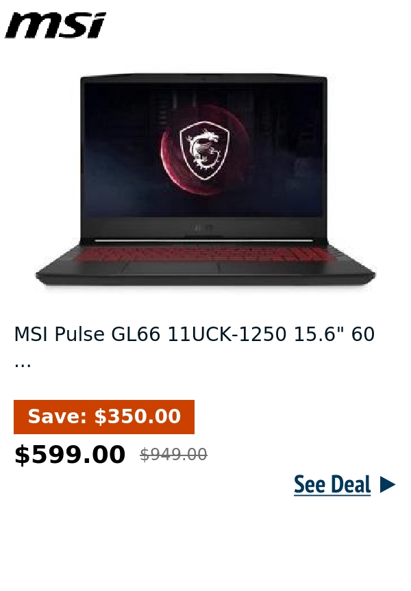 MSI Pulse GL66 11UCK-1250 15.6