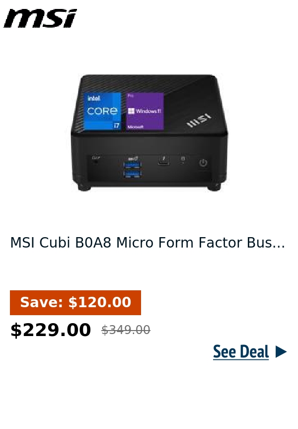 MSI Cubi B0A8 Micro Form Factor Bus...