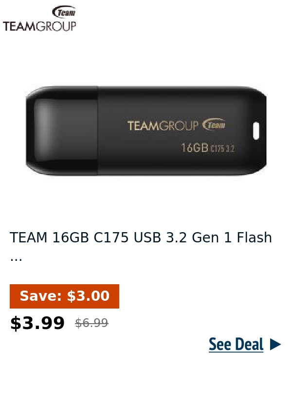 TEAM 16GB C175 USB 3.2 Gen 1 Flash ...