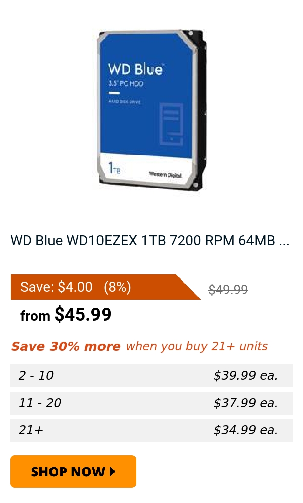 WD Blue WD10EZEX 1TB 7200 RPM 64MB ...