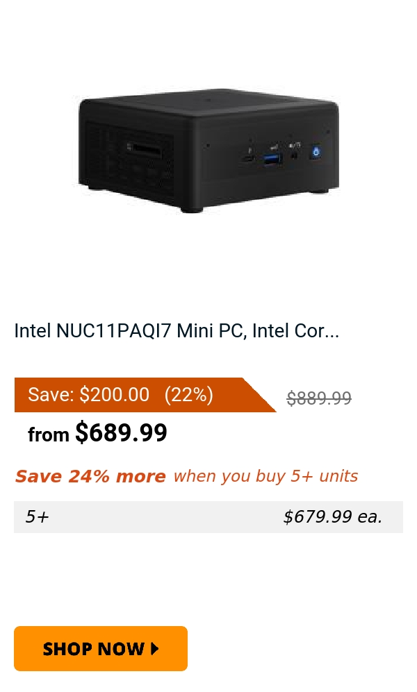 Intel NUC11PAQI7 Mini PC, Intel Cor...