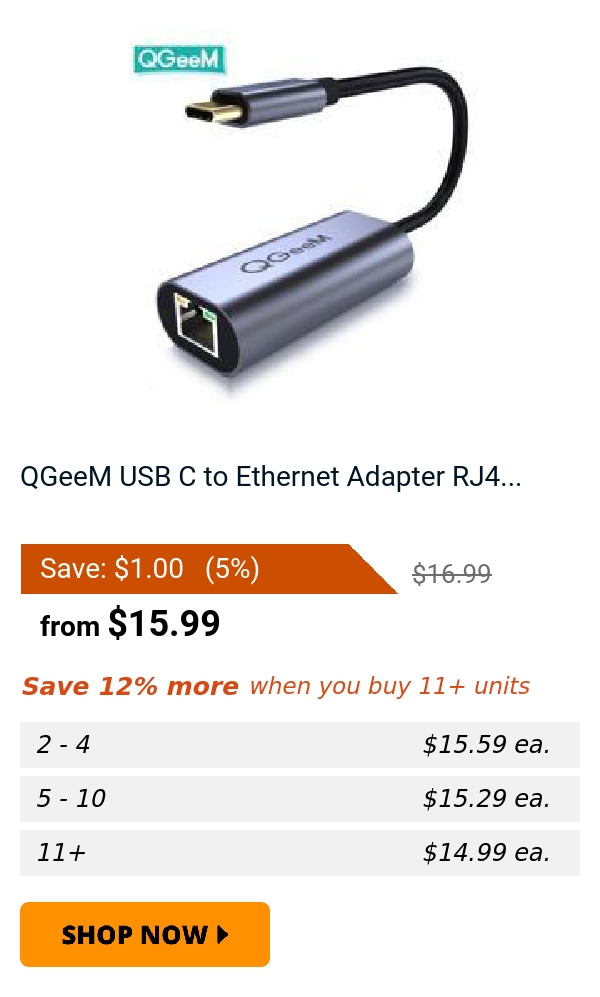 QGeeM USB C to Ethernet Adapter RJ4...