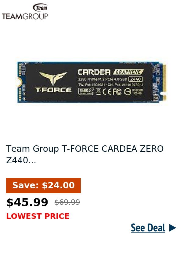 Team Group T-FORCE CARDEA ZERO Z440...