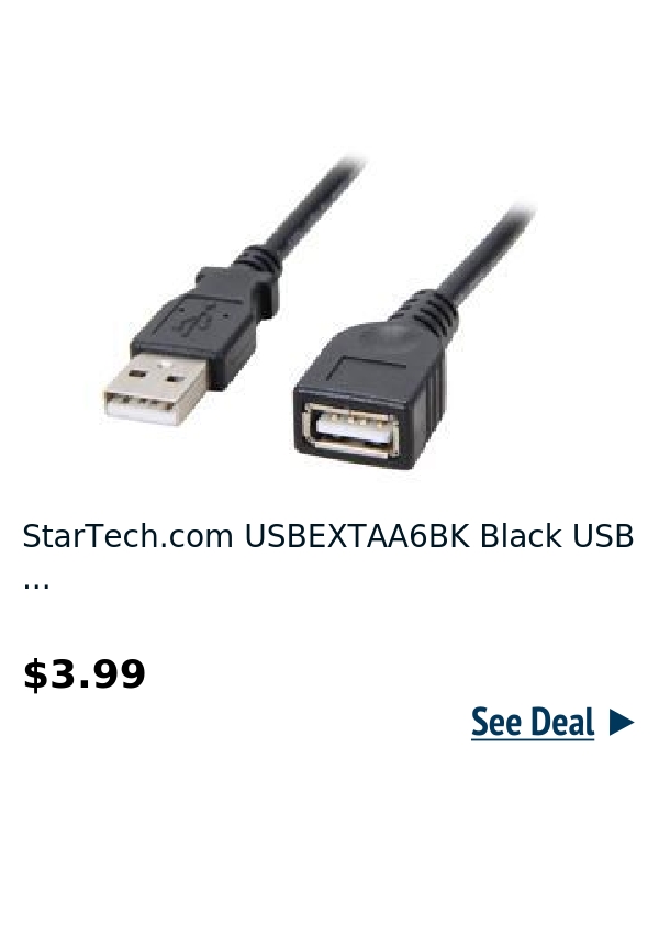 StarTech.com USBEXTAA6BK Black USB ...