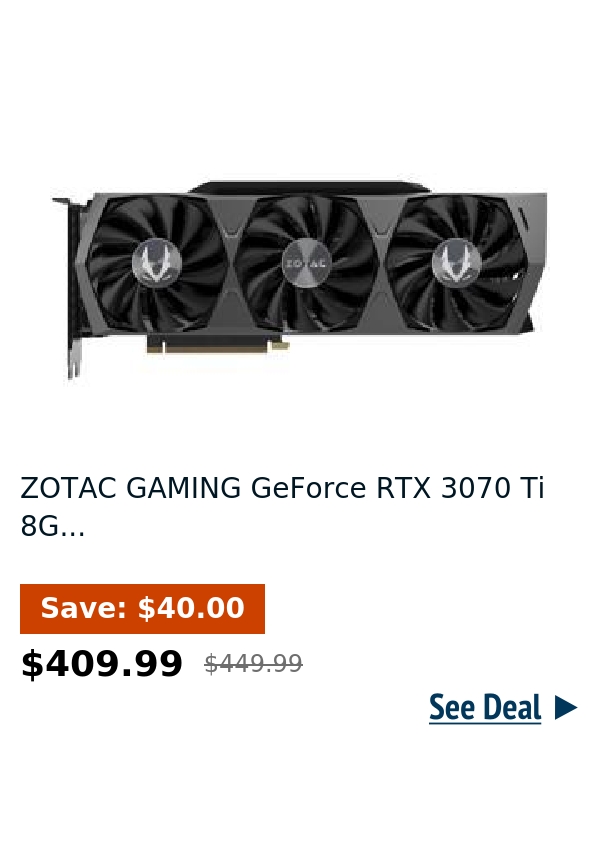 ZOTAC GAMING GeForce RTX 3070 Ti 8G...