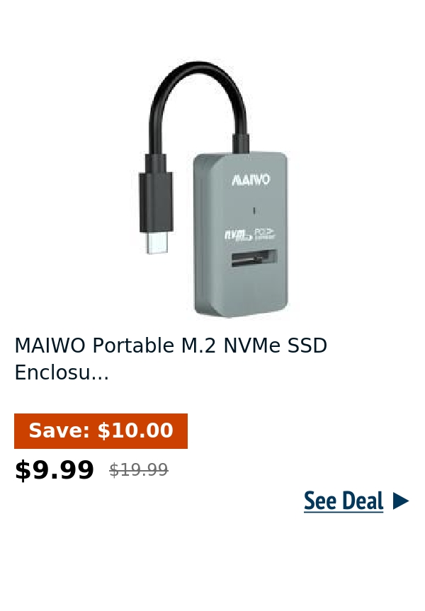 MAIWO Portable M.2 NVMe SSD Enclosu...