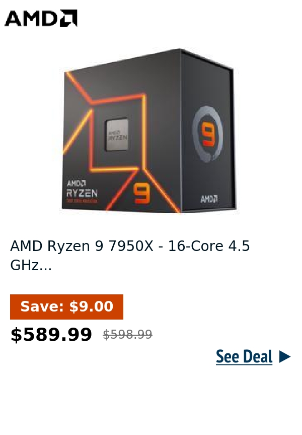 AMD Ryzen 9 7950X - 16-Core 4.5 GHz...