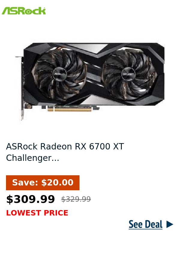 ASRock Radeon RX 6700 XT Challenger...