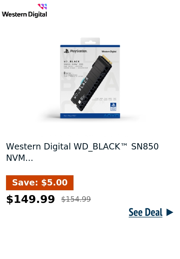 Western Digital WD_BLACK™ SN850 NVM...