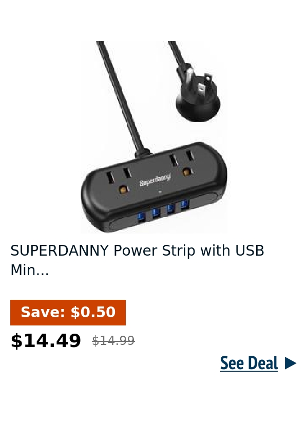 SUPERDANNY Power Strip with USB Min...