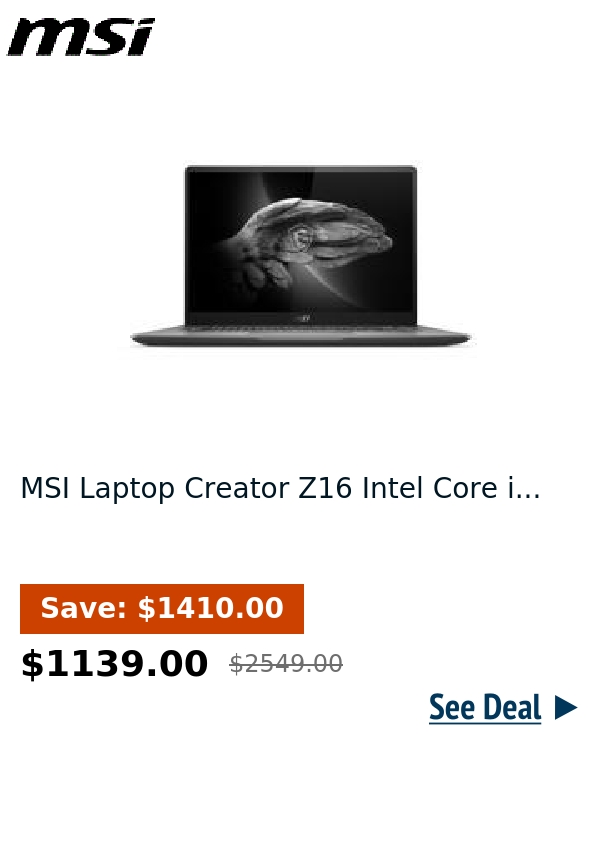 MSI Laptop Creator Z16 Intel Core i...