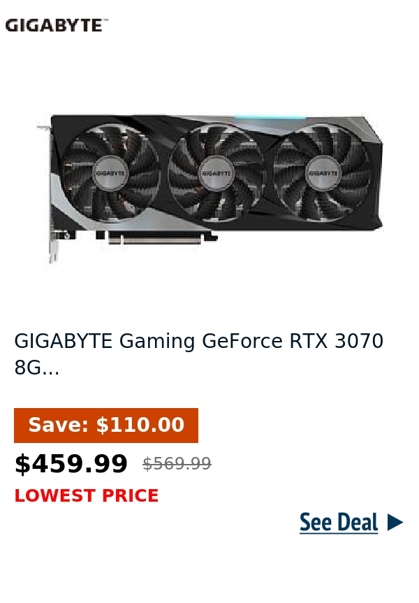 GIGABYTE Gaming GeForce RTX 3070 8G...