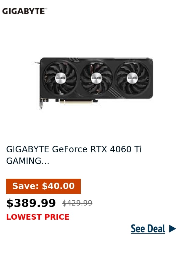 GIGABYTE GeForce RTX 4060 Ti GAMING...