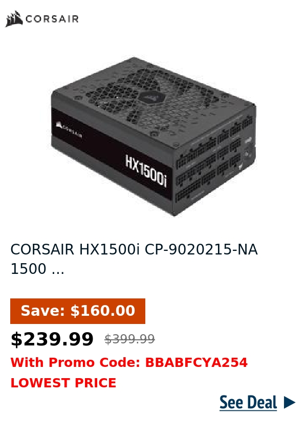 CORSAIR HX1500i CP-9020215-NA 1500 ...