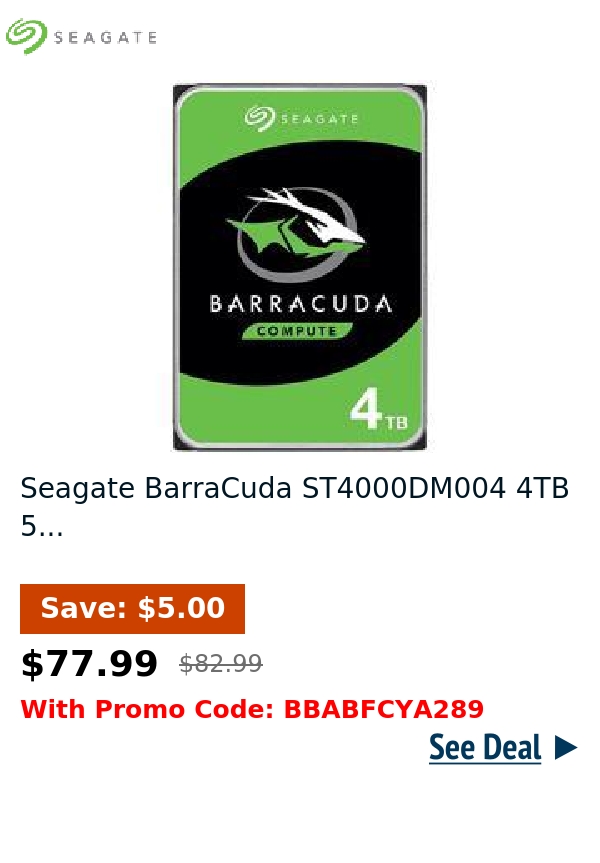 Seagate BarraCuda ST4000DM004 4TB 5...