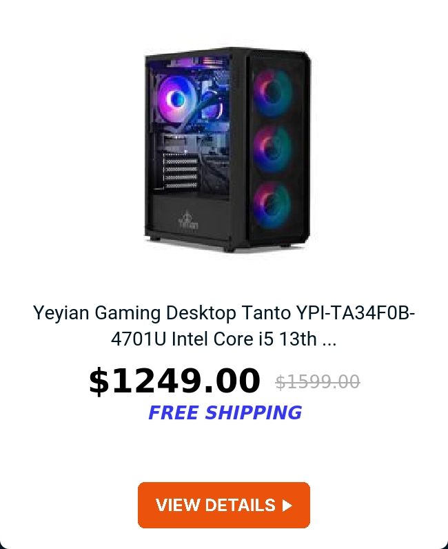 Yeyian Gaming Desktop Tanto YPI-TA34F0B-4701U Intel Core i5 13th ...