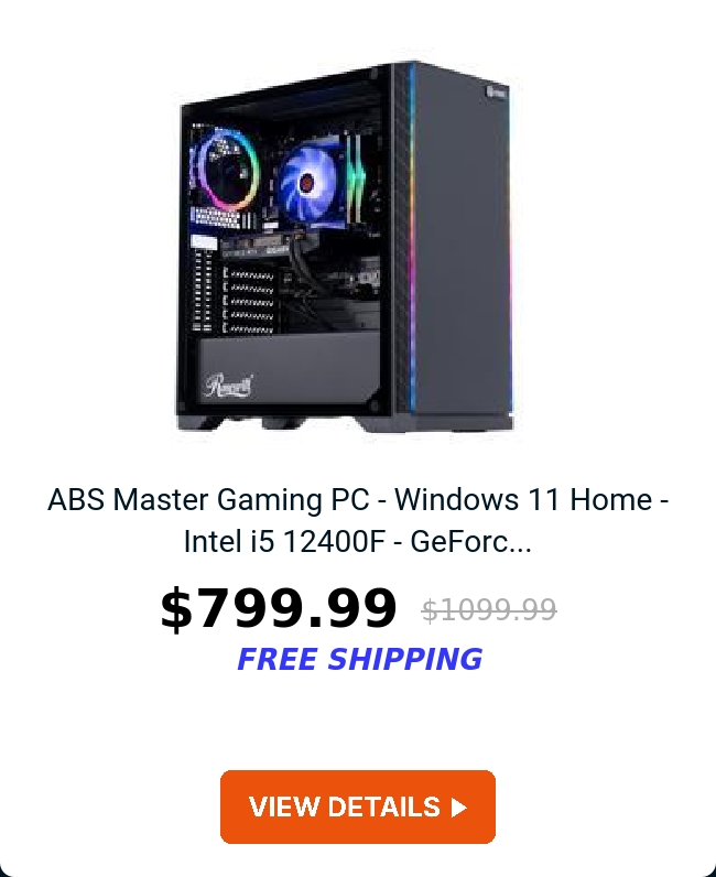 ABS Master Gaming PC - Windows 11 Home - Intel i5 12400F - GeForc...