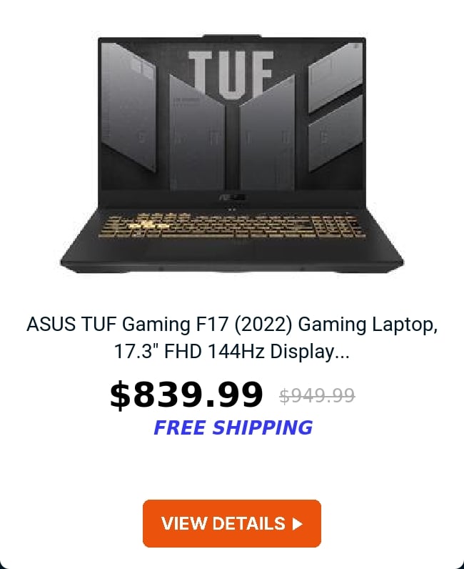 ASUS TUF Gaming F17 (2022) Gaming Laptop, 17.3