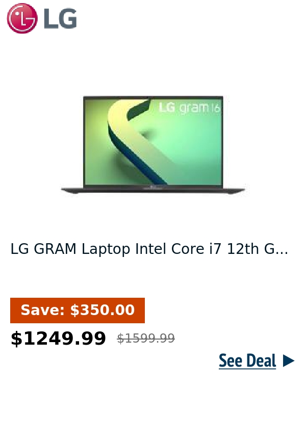 LG GRAM Laptop Intel Core i7 12th G...