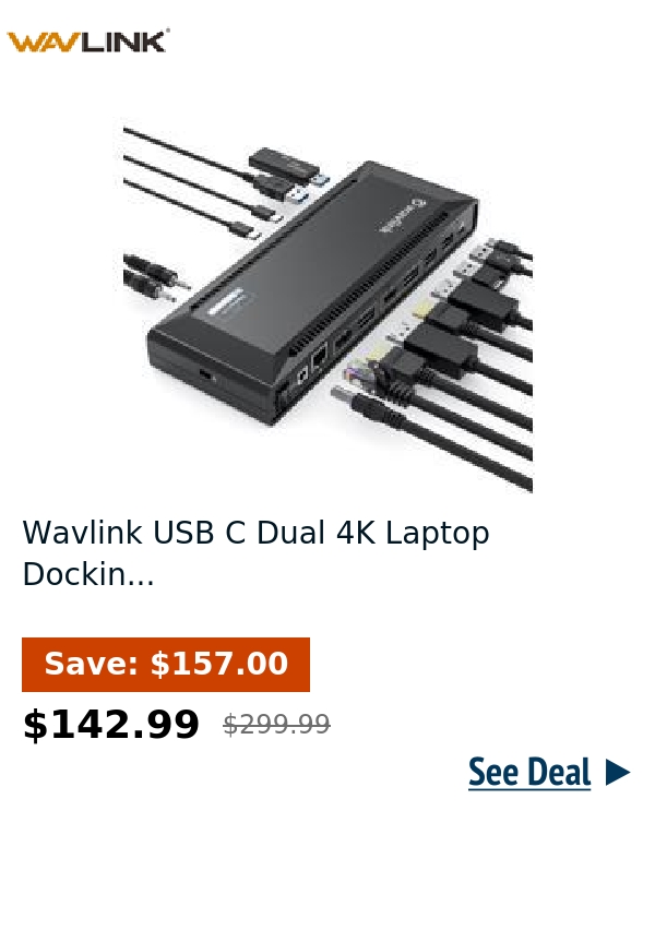 Wavlink USB C Dual 4K Laptop Dockin...