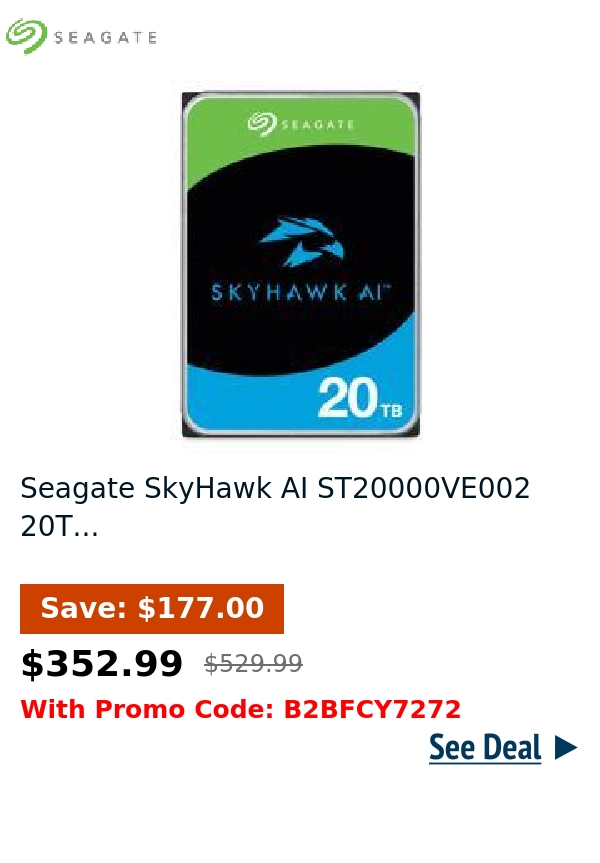 Seagate SkyHawk AI ST20000VE002 20T...