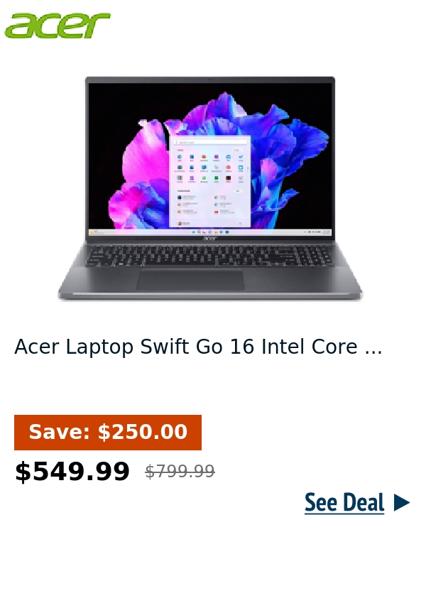 Acer Laptop Swift Go 16 Intel Core ...