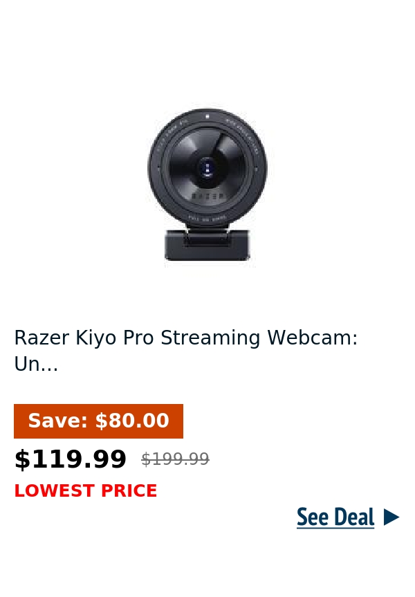 Razer Kiyo Pro Streaming Webcam: Un...