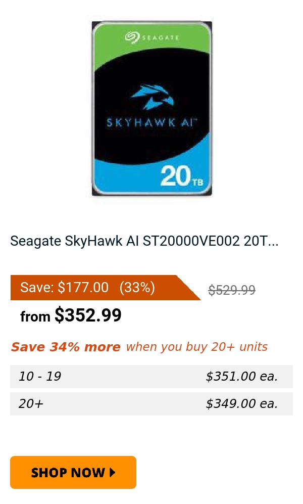 Seagate SkyHawk AI ST20000VE002 20T...