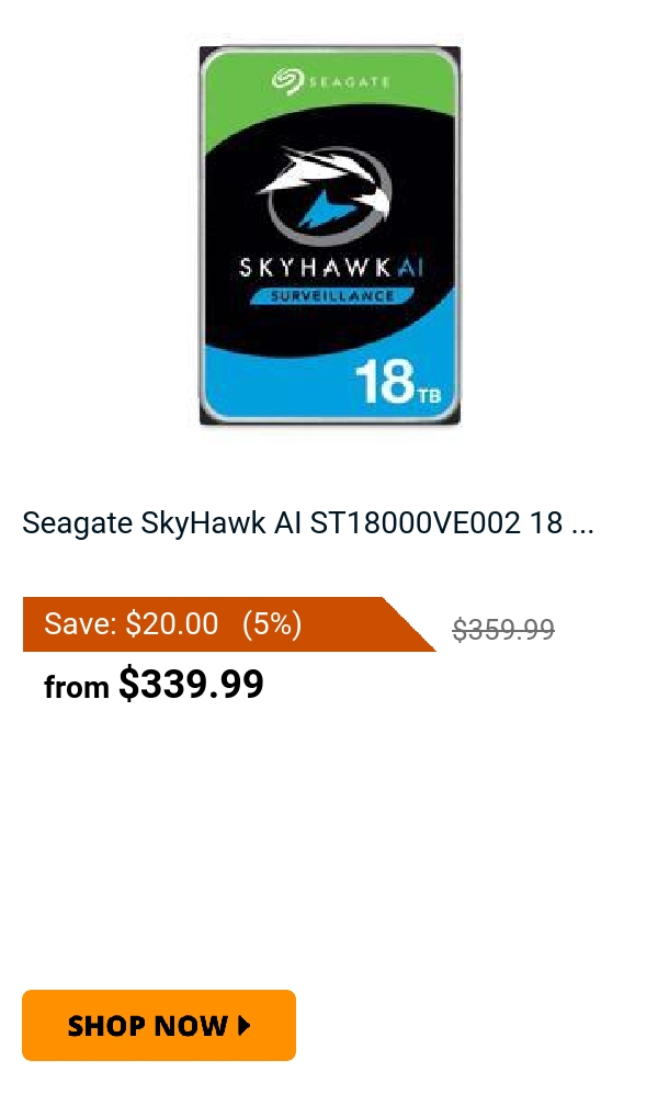 Seagate SkyHawk AI ST18000VE002 18 ...