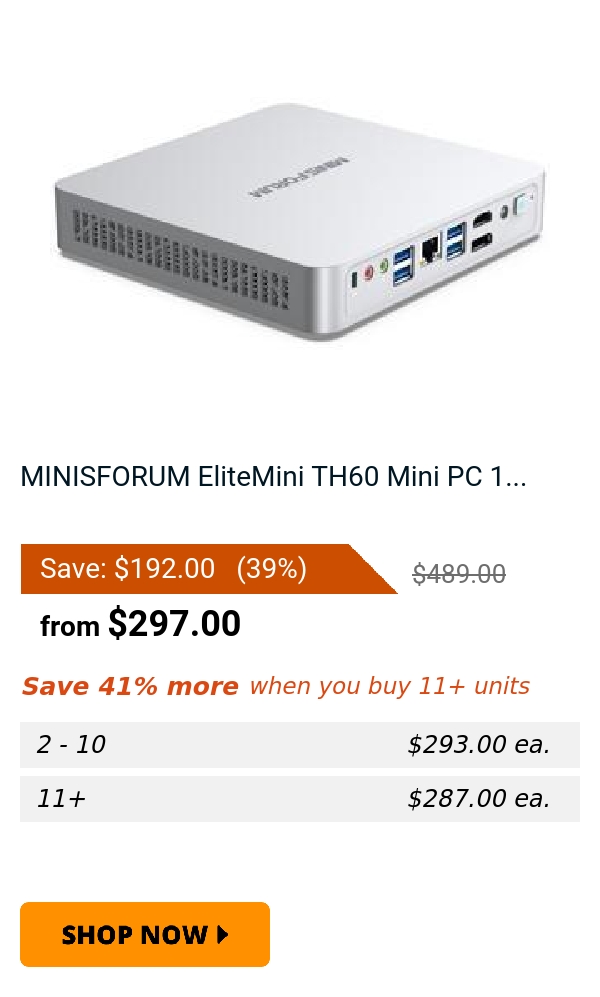 MINISFORUM EliteMini TH60 Mini PC 1...