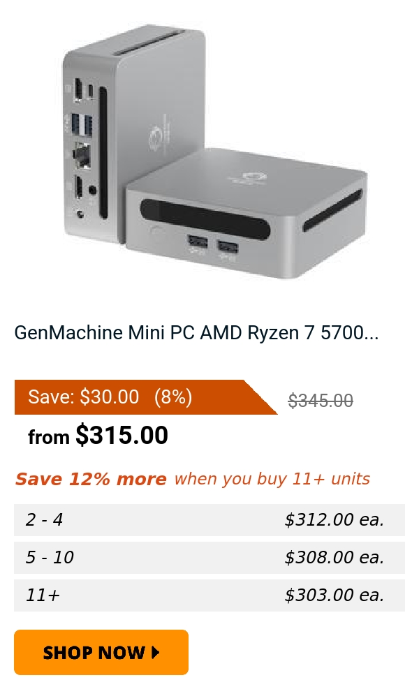 GenMachine Mini PC AMD Ryzen 7 5700...